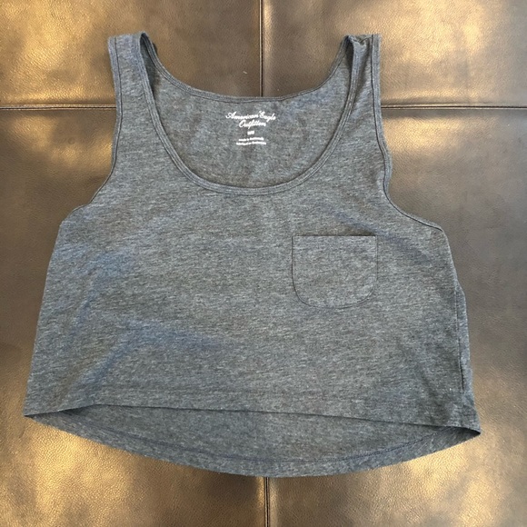 American Eagle Outfitters Tops - 3/$30 Gray AEO Tank Crop Top Pocket Medium